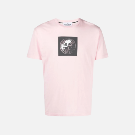 Stone Island 2NS83 Institutional One Print Cotton T-shirt Pink