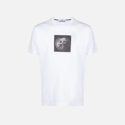 Stone Island 2NS83 Institutional One Print Cotton T-shirt White