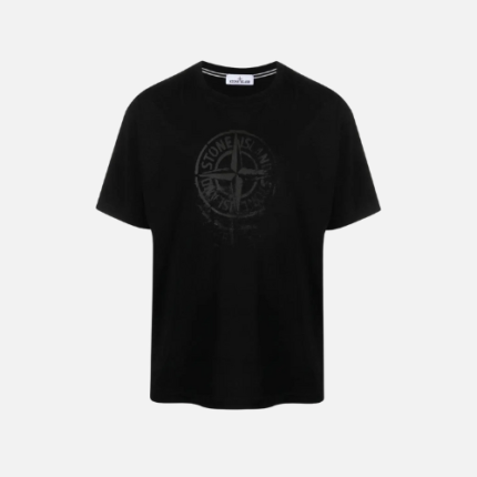 Stone Island Reflective One Badge Print T-Shirt Black