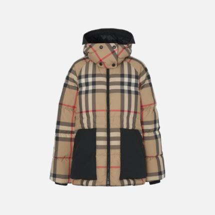 Burberry Hooded Puffer Jacket Check