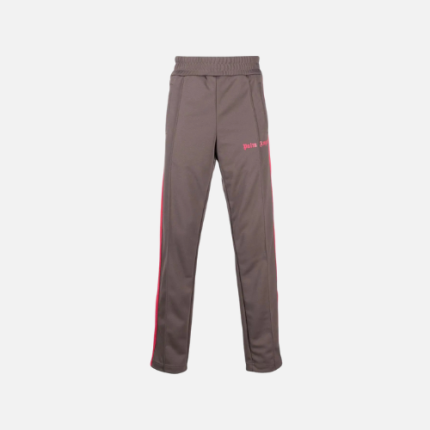 Palm Angels College Slim-Fit Track Pants Dark Grey With Magenta Side Stripe