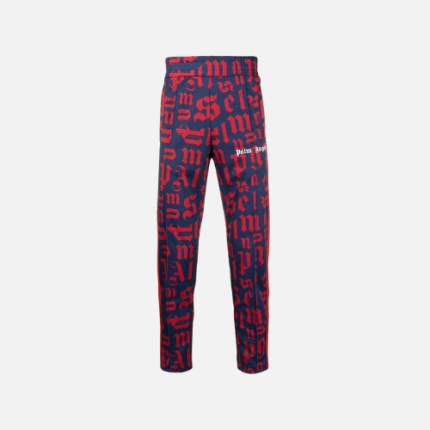 Palm Angels Broken Monogram Track Pants Blue And Red