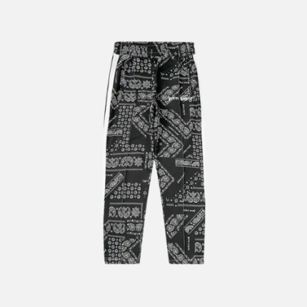 Palm Angels Bandana Classic Track Pants Black And White Polyester