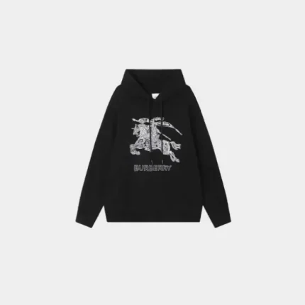 Burberry Embroidered Logo Hoodie Black