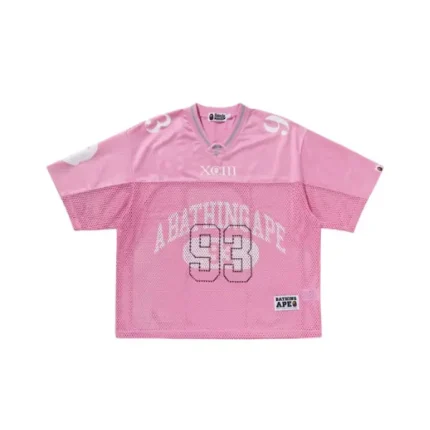 BAPE Line Camo Multi Logo Relaxed Fit Football Jersey Pink
