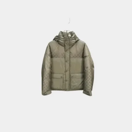 LV Down Puffer Zipped Jacket Moss Green