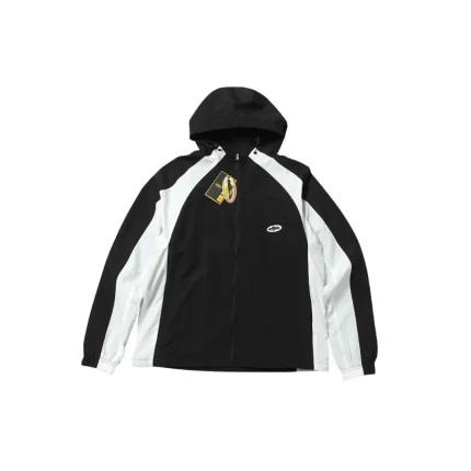 Corteiz Alcatraz Patchwork Windbreaker Jacket Black White