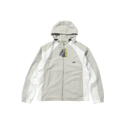 Corteiz Alcatraz Patchwork Windbreaker Jacket Gray White