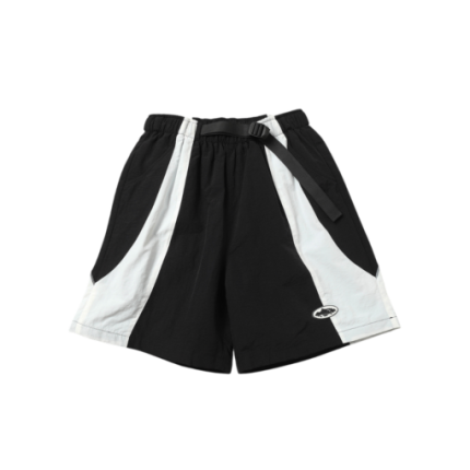 Corteiz Alcatraz Patchwork Windbreaker Shorts Black White