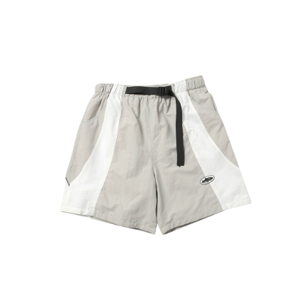 Corteiz Alcatraz Patchwork Windbreaker Shorts Gray White