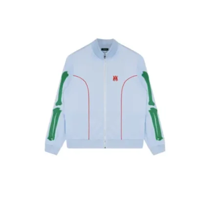 Amiri Sportswear Jacket White With Green Bones Design