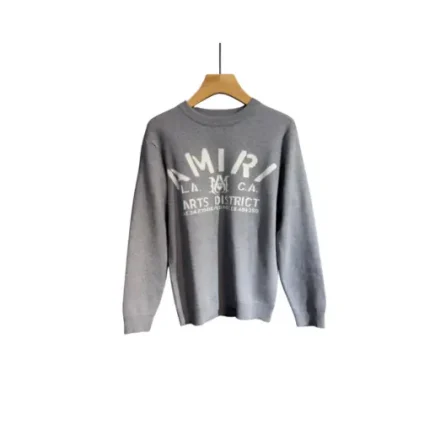Amiri Arts District Crewneck Sweatshirt Grey Cotton knit