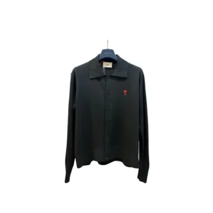 Ami Paris De Coeur Wool Cardigan Black