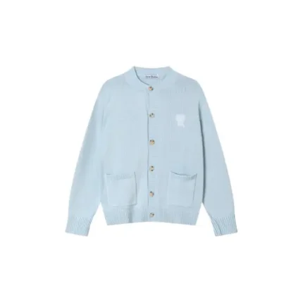Ami Paris Acne Studios Light Sky Blue Crewneck Cardigan Sweater