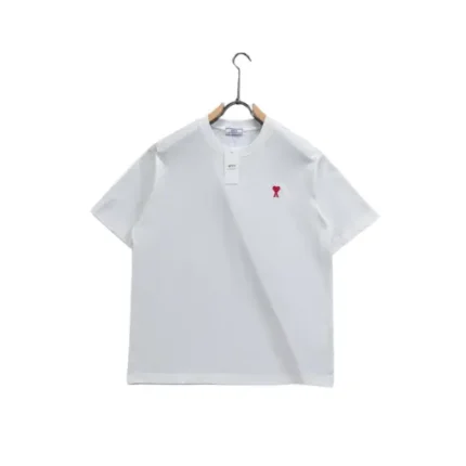 Ami Paris De Coeur Organic Cotton Jersey T Shirt White