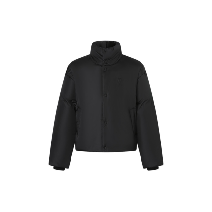 Ami Paris Ami De Coeur Puffer Jacket Black Nylon