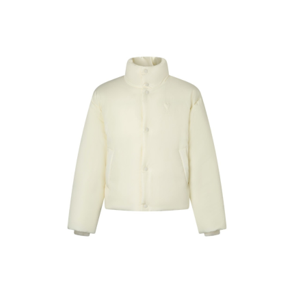 Ami Paris Ami De Coeur Puffer Jacket Cream Nylon