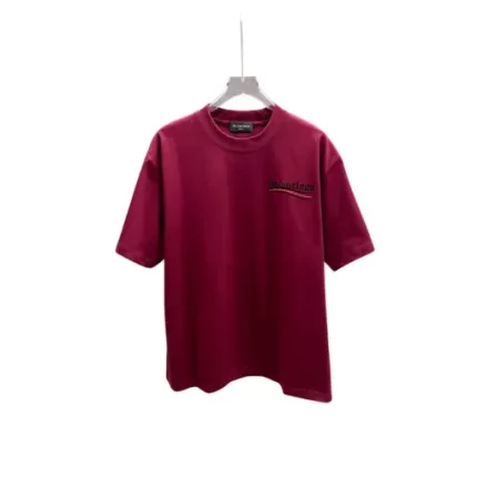 Balenciaga Short Sleeved T Shirt Maroon