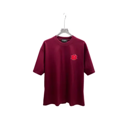 Balenciaga Short Sleeved T Shirt Maroon