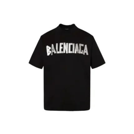 Balenciaga Tape Type Medium Fit T Shirt Faded Black