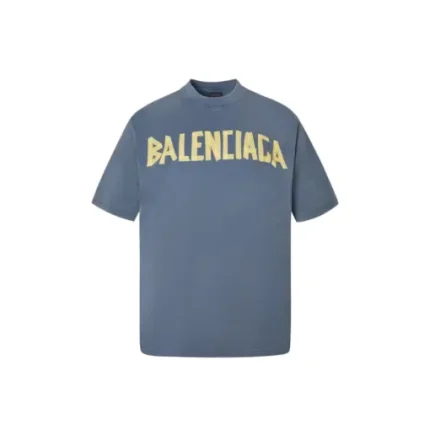 Balenciaga Tape Type Medium Fit T Shirt Faded Sky Blue