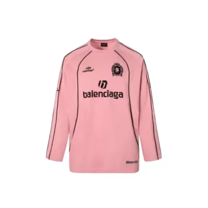 Balenciaga Dubai Soccer Long Sleeve T Shirt Polyester Pink