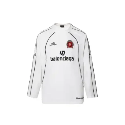 Balenciaga Dubai Soccer Long Sleeve T Shirt Polyester White