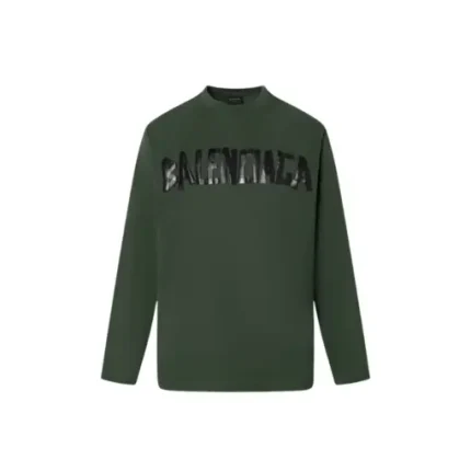 Balenciaga Dubai Soccer Long Sleeve T Shirt Polyester Olive Green