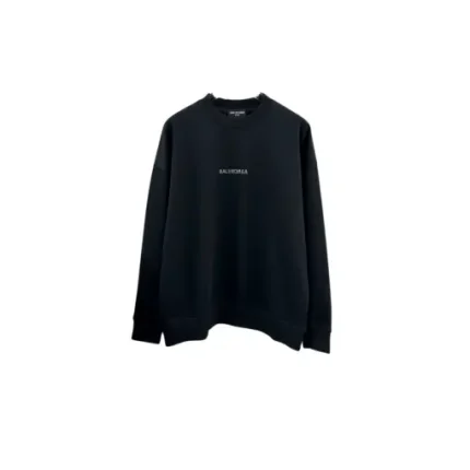 Balenciaga Small Text Logo Black Oversized Sweater