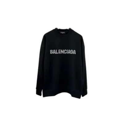 Balenciaga Oversized Black Sweater With Text Monogram