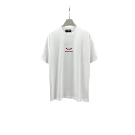 Balenciaga Short Sleeve Heart Shape T Shirt White