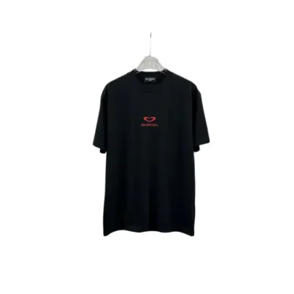 Balenciaga Short Sleeve Heart Shape T Shirt Black
