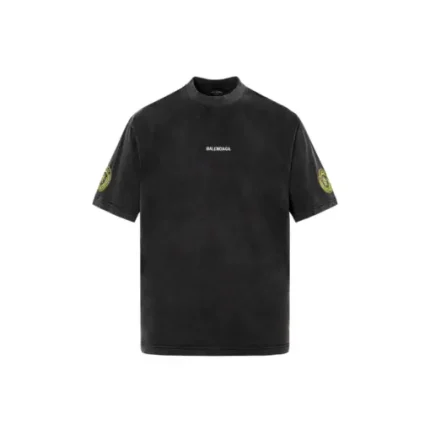 Balenciaga T Shirt Faded Washed Black