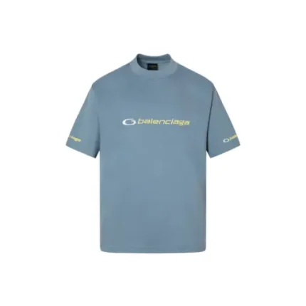 Balenciaga T Shirt Faded Washed Blue