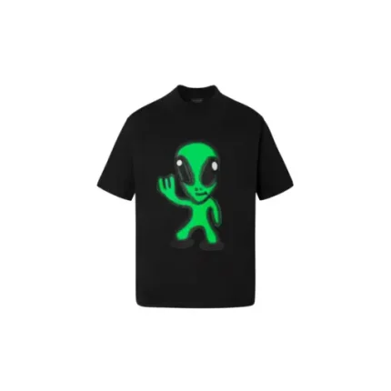Balenciaga T Shirt Black Alien Design
