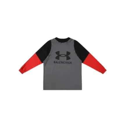 Balenciaga Long Sleeve Sweater Red And Gray