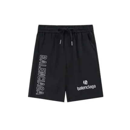 Balenciaga Shorts Black With Small White BB Monogram