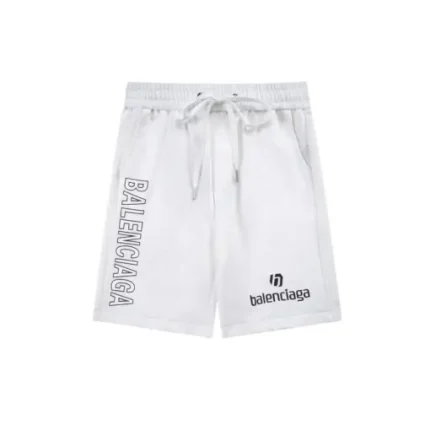 Balenciaga Shorts White With Small BB Monogram