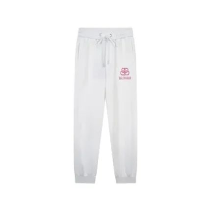 Balenciaga Trouser Pink Text Print Pant White