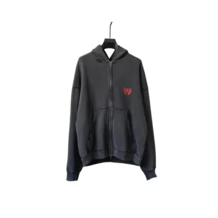 Balenciaga Zipper Hoodie Black
