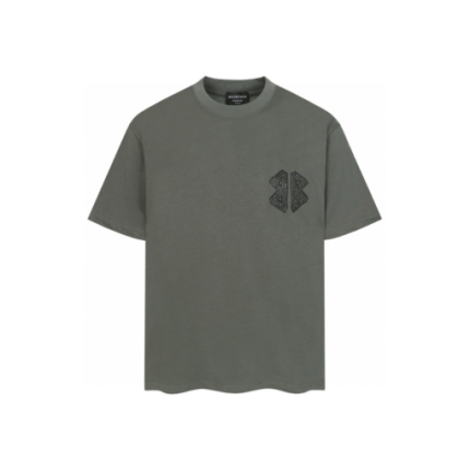 Balenciaga Fit Olive Green T Shirt With BB Monogram