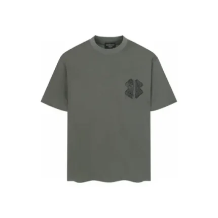 Balenciaga Fit Olive Green T Shirt With BB Monogram