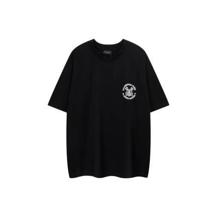 Balenciaga Oversized Black T Shirt With White Monogram