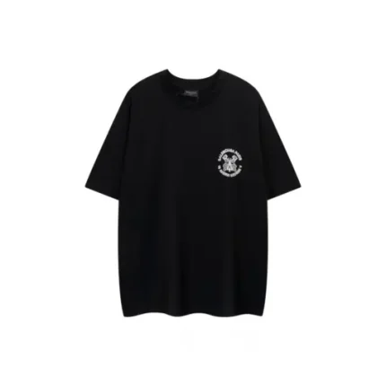 Balenciaga Oversized Black T Shirt With White Monogram