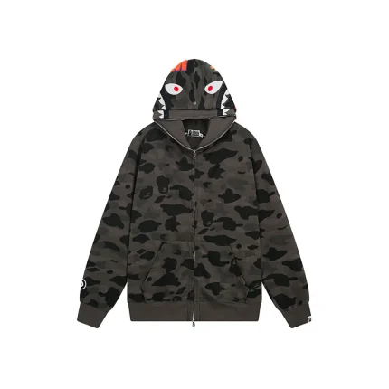 BAPE Camo Shark Full Zip Hoodie Black