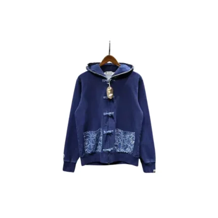 BAPE Azure Camouflage Tang Suit Zip Up Hooded Hoodie Indigo Dyed