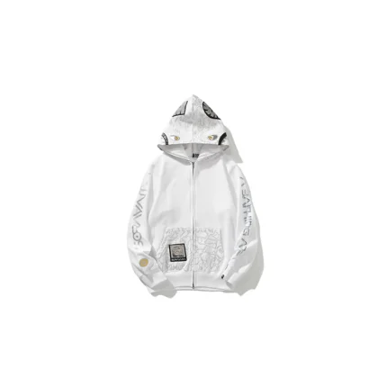 BAPE x SORAYAMA Shark Head Full Zip Hoodie White