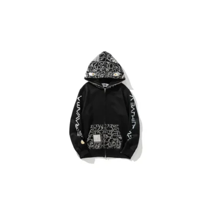 BAPE x SORAYAMA Shark Head Full Zip Hoodie Black