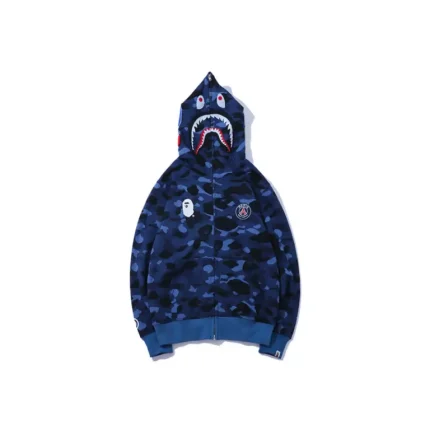 BAPE Shark Hooded Hoodie Blue With Dotted