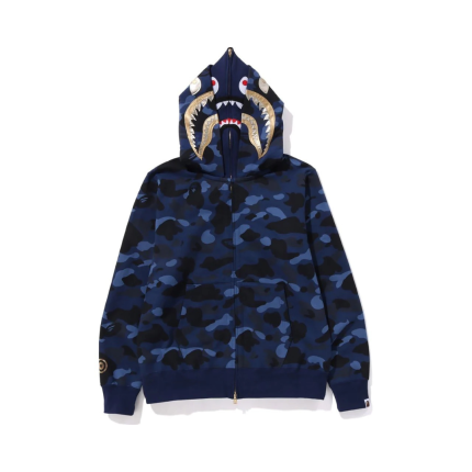 BAPE Shark Hooded Hoodie Blue